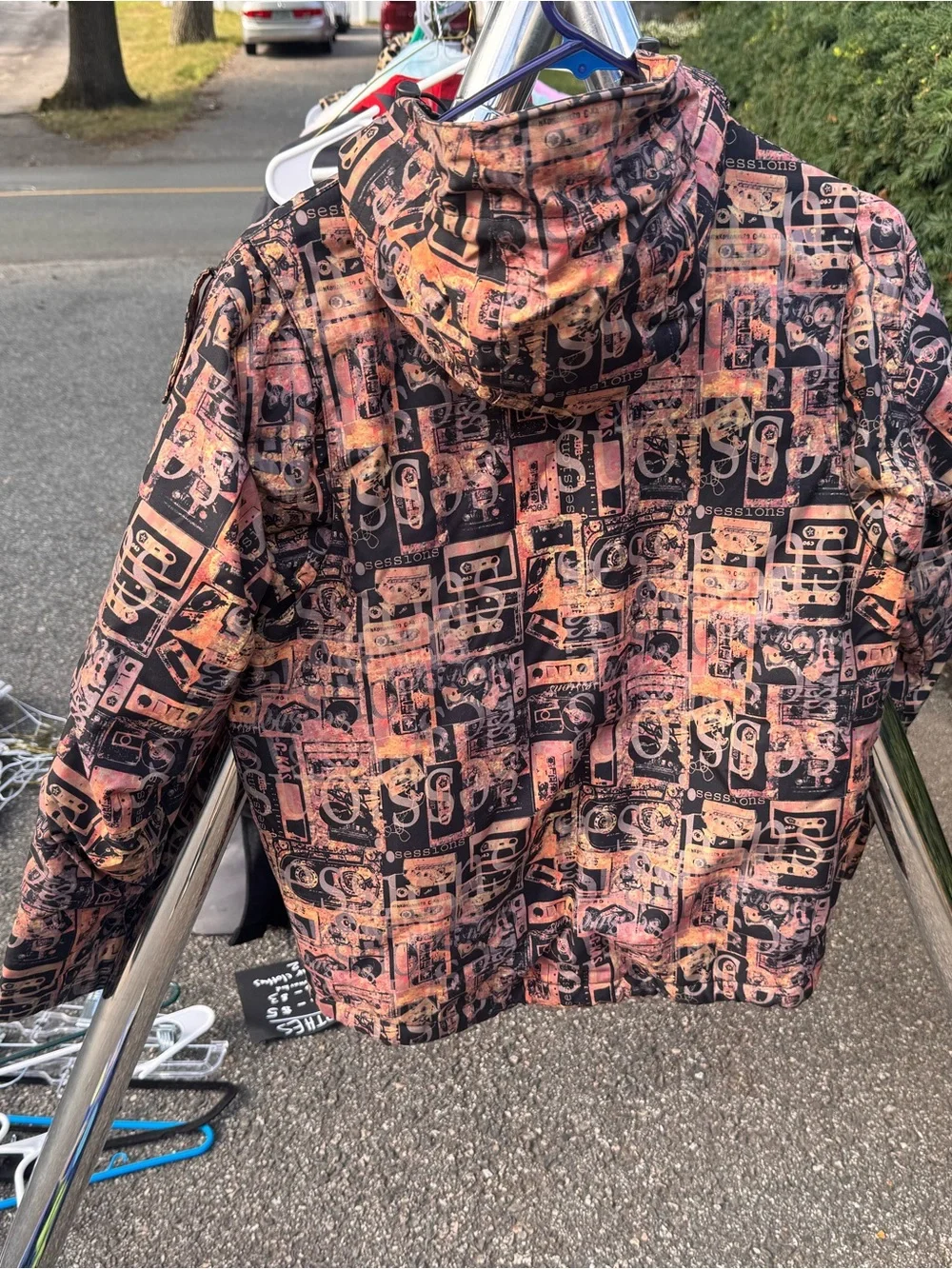 Sessions Boy’s 90s Vintage Inspired  Hooded winter Jacket - Black & Rust